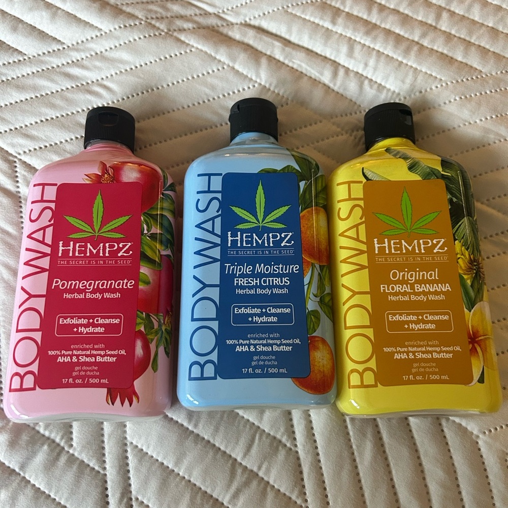 Hempz Herbal Body Wash Set - Pomegranate, Fresh Citrus, Floral Banana
